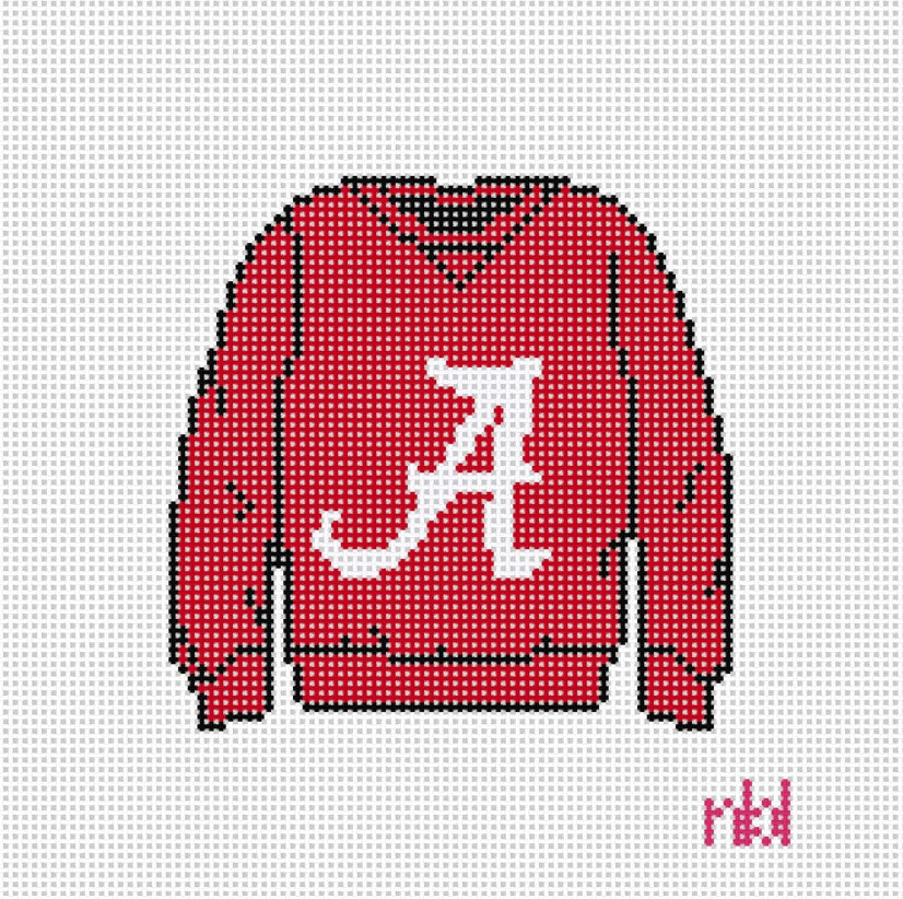 Alabama Sweatshirt Needlepoint Canvas - Needlepoint by Laura
