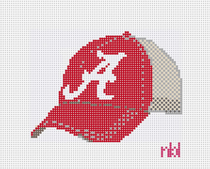 Alabama Trucker Style Baseball Cap - Needlepoint by Laura