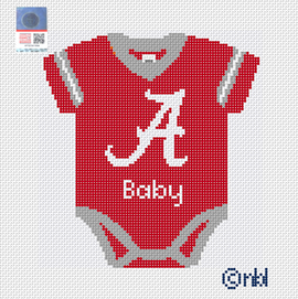 Alabama Baby Onesie Needlepoint Canvas
