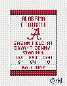 Alabama Football Ticket 5x7 - 0