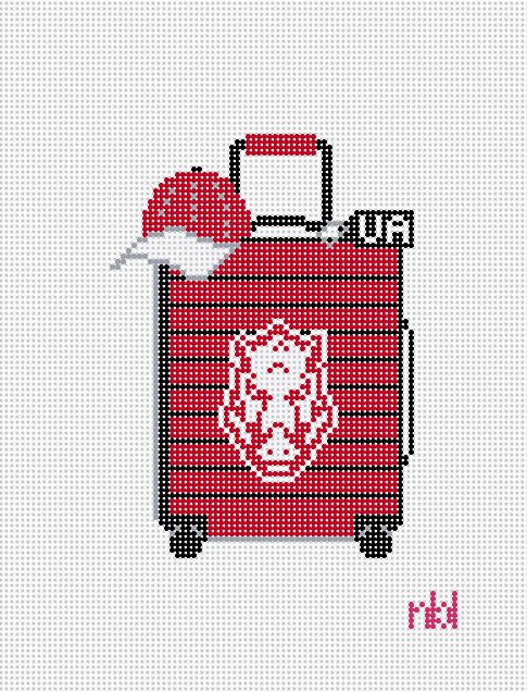 Arkansas Travel Suitcase Needlepoint Canvas - Needlepoint by Laura