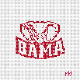 ALABAMA ELEPHANT 4 by 4 - Needlepoint by Laura