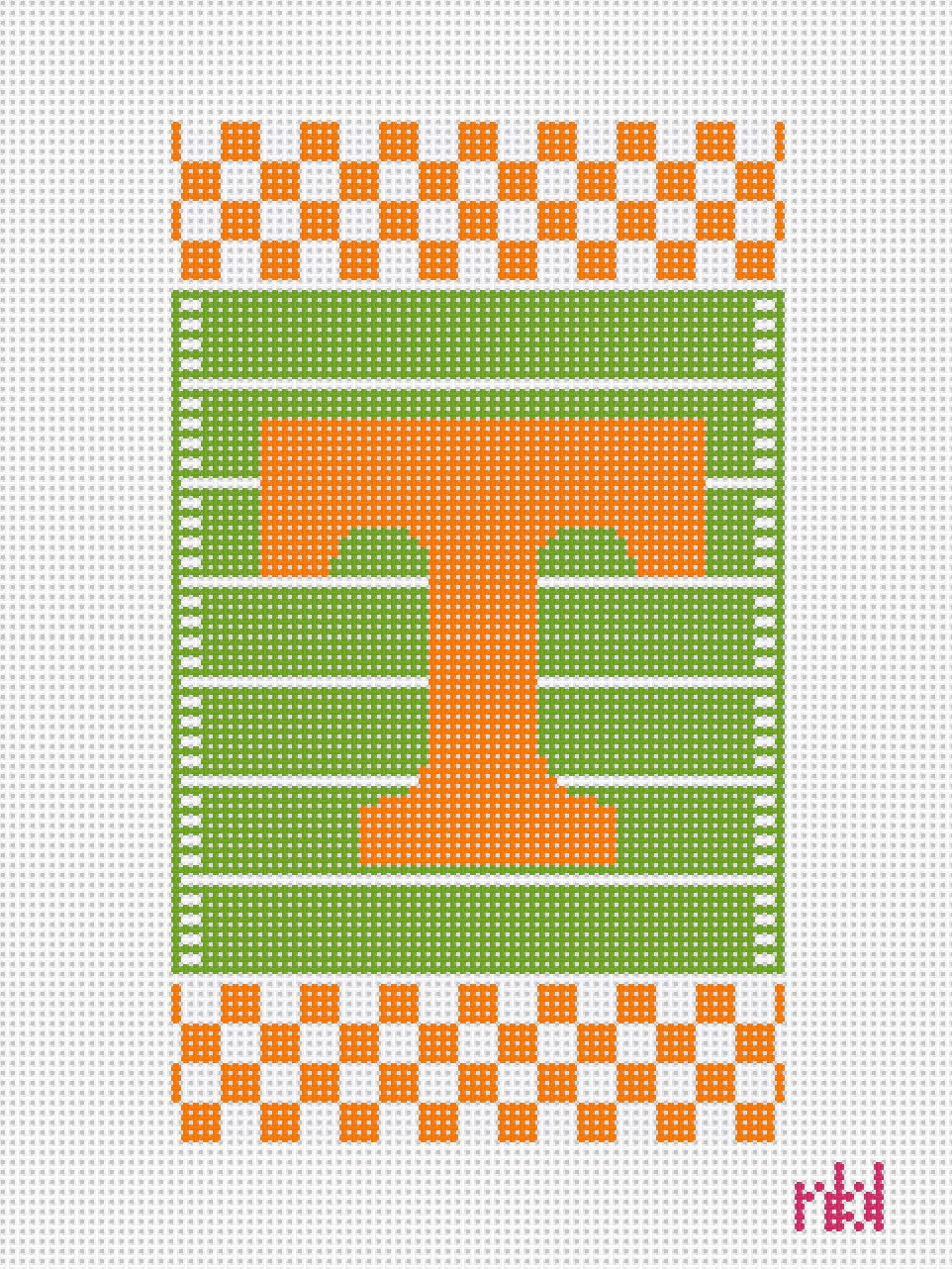 Tennessee Football Field Mini Flag Kit - Needlepoint by Laura