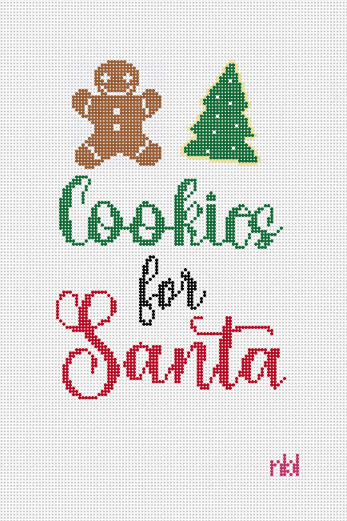 Cookies for Santa Mini Flag Kit - Needlepoint by Laura