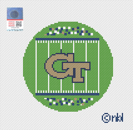Georgia Tech Football Field Round Canvas