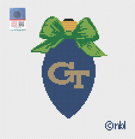 Georgia Tech Christmas Bow Light Bulb