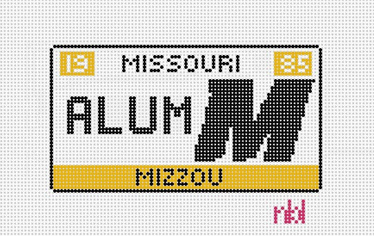 Missouri License Plate - Needlepoint by Laura