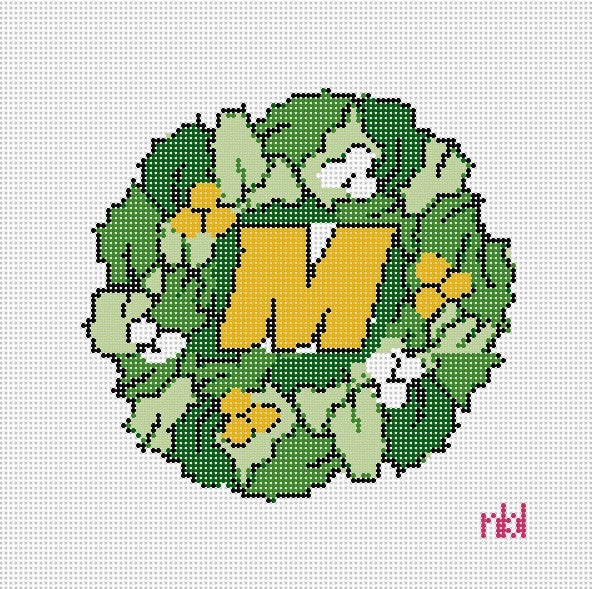 Missouri Wreath - Needlepoint by Laura
