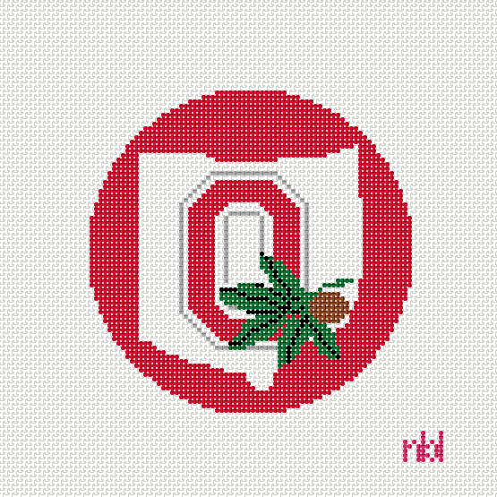 Ohio State University State Canvas - Needlepoint by Laura