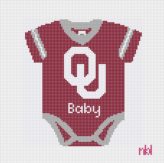 Oklahoma Baby Onesie - Needlepoint by Laura
