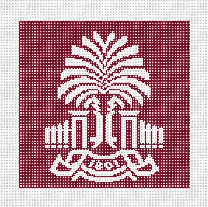 South Carolina Palms Logo 6 by 6 - Needlepoint by Laura