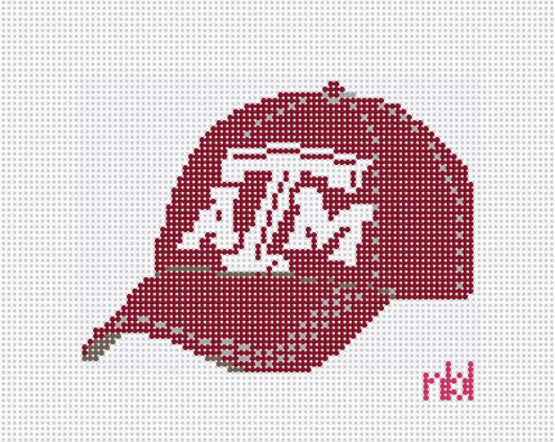 Texas A and M Baseball Cap - Needlepoint by Laura