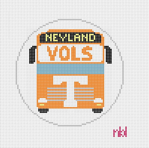 Tennessee Football Team Bus - Needlepoint by Laura