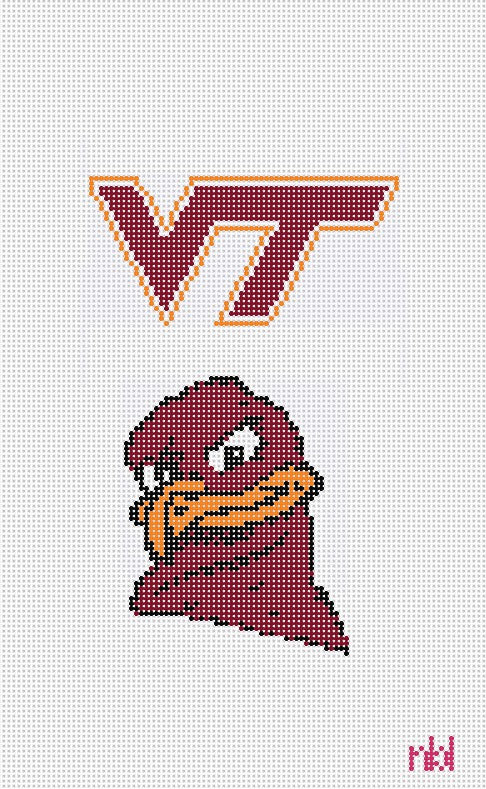 Virginia Tech Mini Flag Kit - Needlepoint by Laura