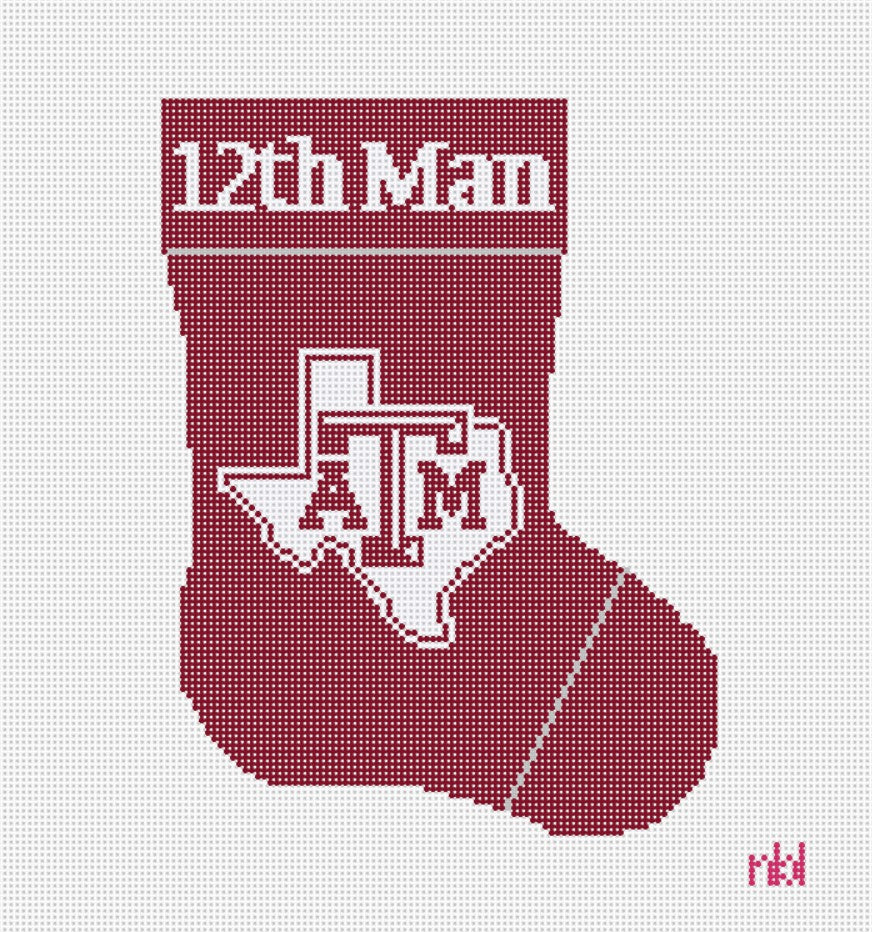 Texas A and M Mini Stocking Kit - Needlepoint by Laura
