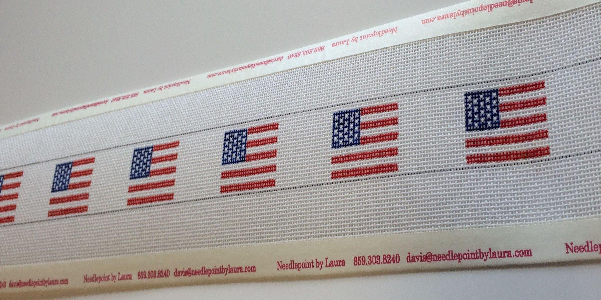 American flag needlepoint belt canvas - Needlepoint by Laura