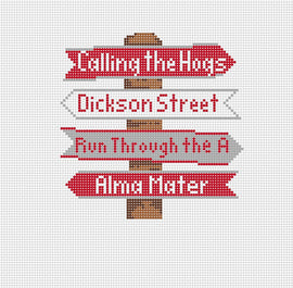 Arkansas College Icon Destination Sign - Needlepoint by Laura