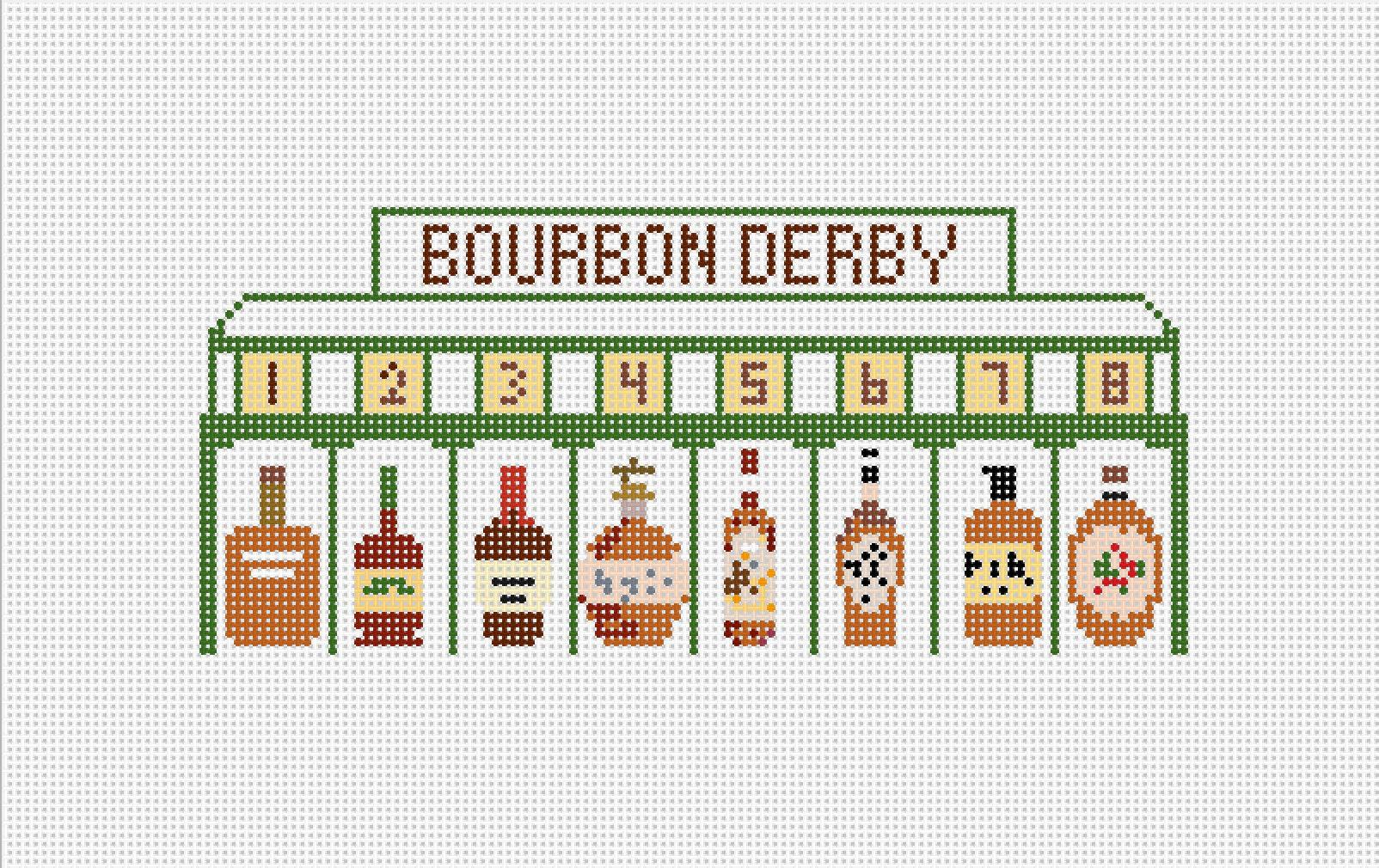 Bourbon Derby Needlepoint Canvas - Needlepoint by Laura