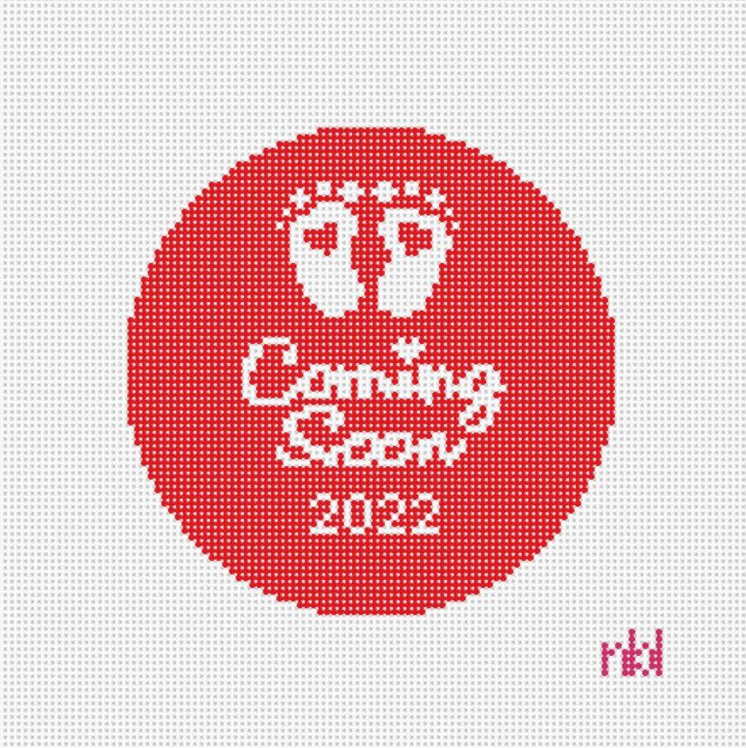 Coming Soon Baby Ornament - Needlepoint by Laura