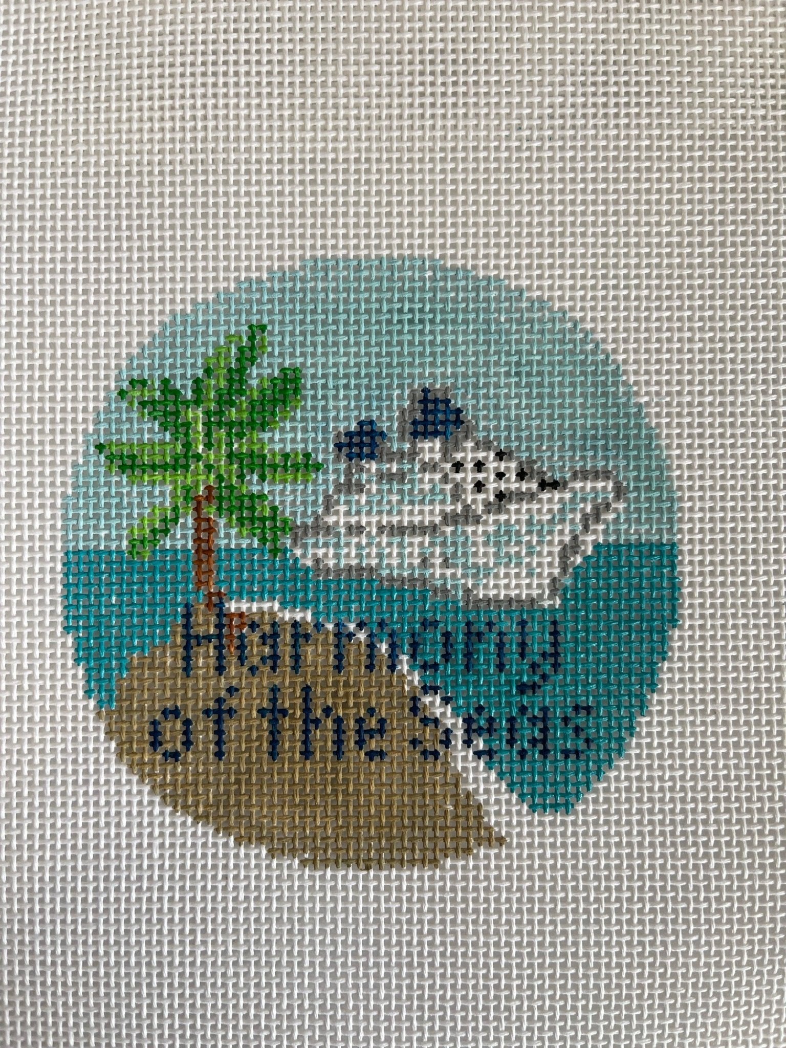 Cruise Ship ornament canvas - Needlepoint by Laura