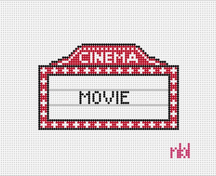 Movie Marquee- your favorite classic movie - Needlepoint by Laura