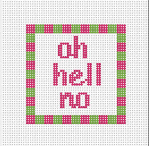 Oh Hell No 3 by 3 - Needlepoint by Laura
