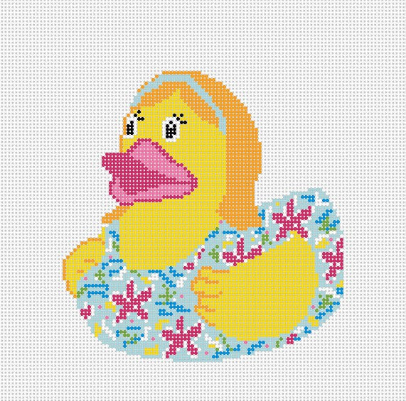 Resortwear Duck - Needlepoint by Laura
