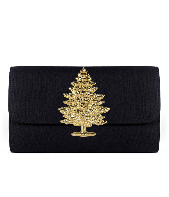Avery Clutch - Black - XL Gold Charms