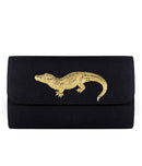 Avery Clutch - Black - XL Gold Charms-12
