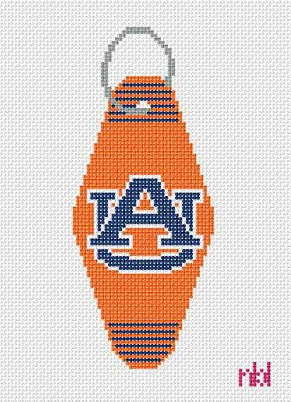 Auburn Vintage Hotel Key Canvas - Needlepoint by Laura