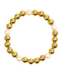 Georgia - Gold  & Freshwater Pearl Beaded Bracelet-6