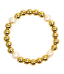 Georgia - Gold  & Freshwater Pearl Beaded Bracelet-7