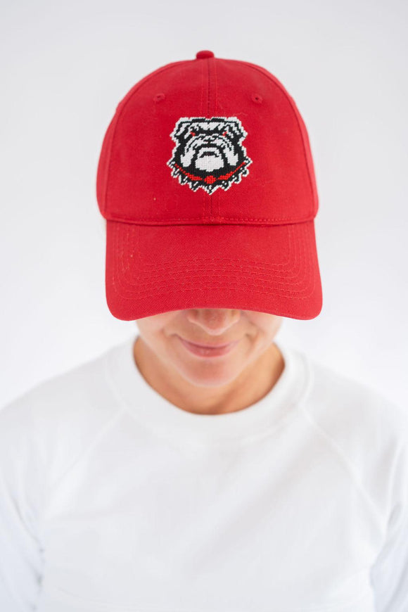 Needlepoint Baseball Hat - Bulldog