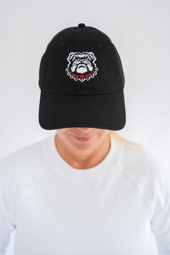 Needlepoint Baseball Hat - Bulldog