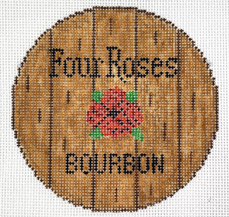 Bourbon Barrel Head Canvas choose your brand - Needlepoint by Laura
