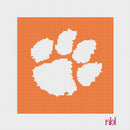 Clemson Paw Logo 6 by 6 - Needlepoint by Laura