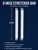 Stretcher Bars- 3D 8 inch pair-3