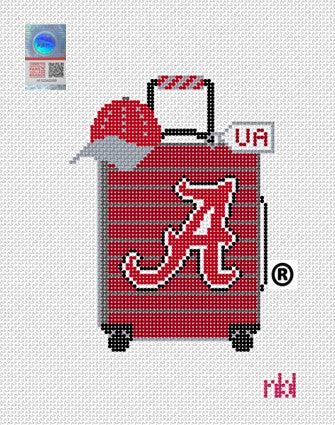 Alabama Travel Suitcase Needlepoint Canvas