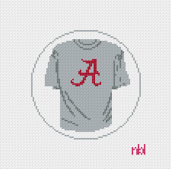 Alabama T Shirt Needlepoint Canvas Personalizable - Needlepoint by Laura