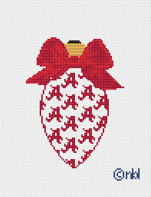 Alabama On Repeat Bow Light Bulb 18 Mesh Needlepoint Canvas, 3x4.75