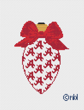 Alabama On Repeat Bow Light Bulb 18 Mesh Needlepoint Canvas, 3x4.75