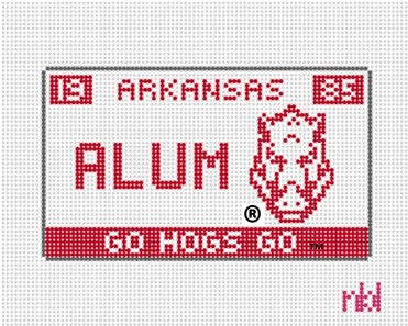Arkansas License Plate - Needlepoint by Laura