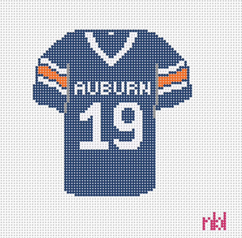 Auburn Football Jersey - Needlepoint by Laura