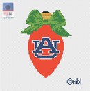 Auburn Christmas Bow Light Bulb Green-1