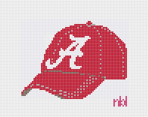 Alabama Baseball Cap Needlepoint Canvas - Needlepoint by Laura