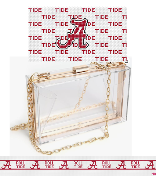 Alabama Purse Insert And Strap - Needlepoint by Laura