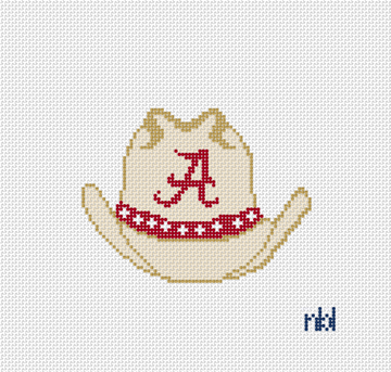 Alabama Cowboy Hat Needlepoint Canvas