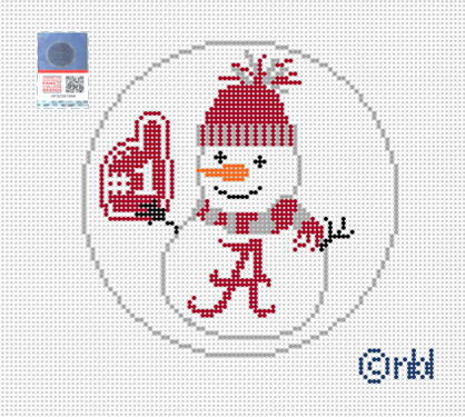 Alabama Snowman 4 inch round