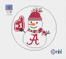 Alabama Snowman 4 inch round