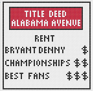 Monopoly Deed- Alabama - Needlepoint by Laura